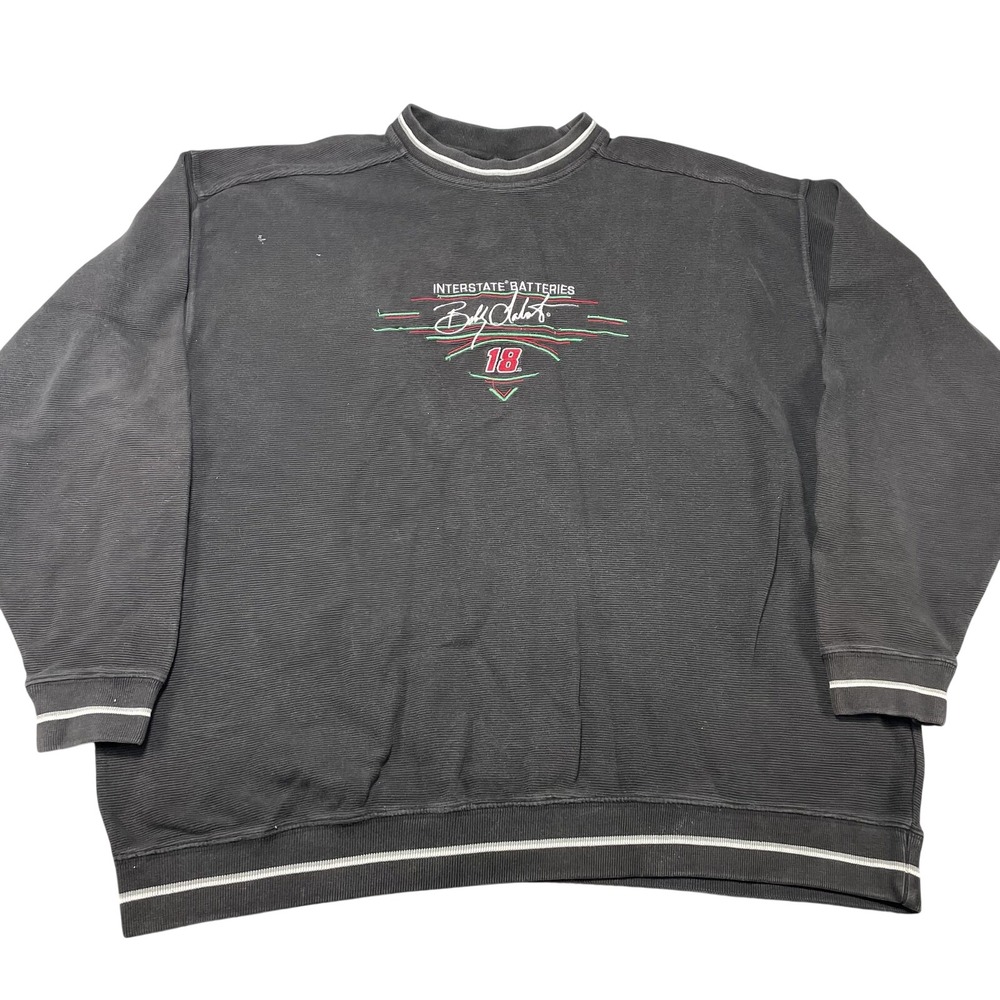Vintage Bobby Labonte Interstate Batteries Sweatshirt Mens 2XL Black NASCAR 90s
